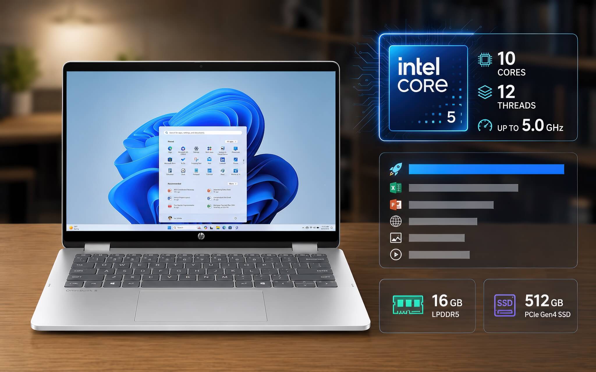 Hp Omnibook 5 Flip 14 Inch 2 In 1 2025 Features 03 Hiệu Năng Ổn Định Với Intel® Core™ 5 120U - Hp Omnibook 5 Flip 14 Inch (2 In 1) (2025)
